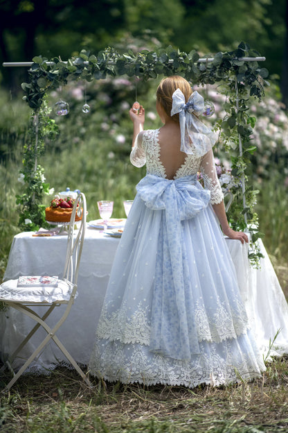2707 HORTENSIA Vestido Comunión Tul Bordado