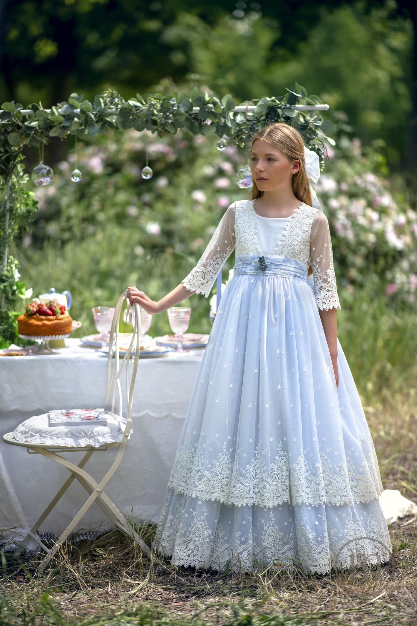 2707 HORTENSIA Vestido Comunión Tul Bordado