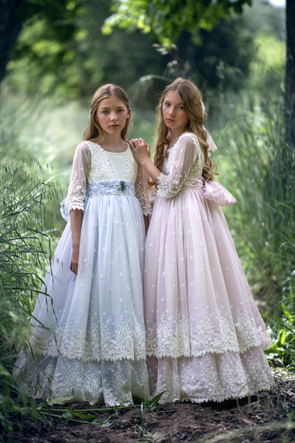 2707 HORTENSIA Vestido Comunión Tul Bordado