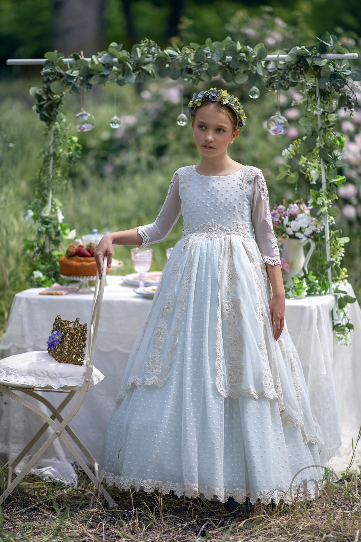 2701 MAGNOLIA Vestido Comunión Tul Bordado