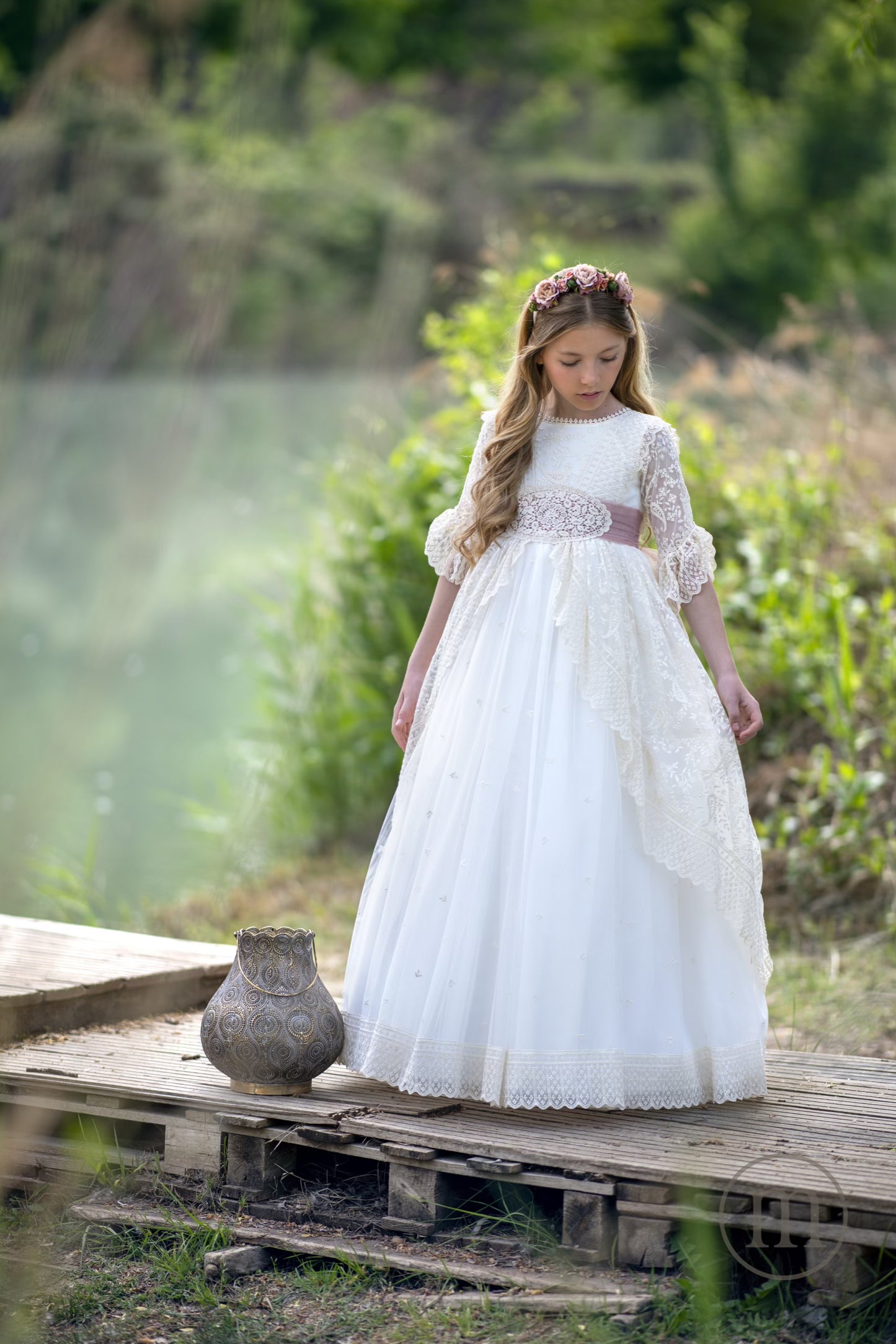 2709 ZINNIA Vestido Comunión Tul Bordado