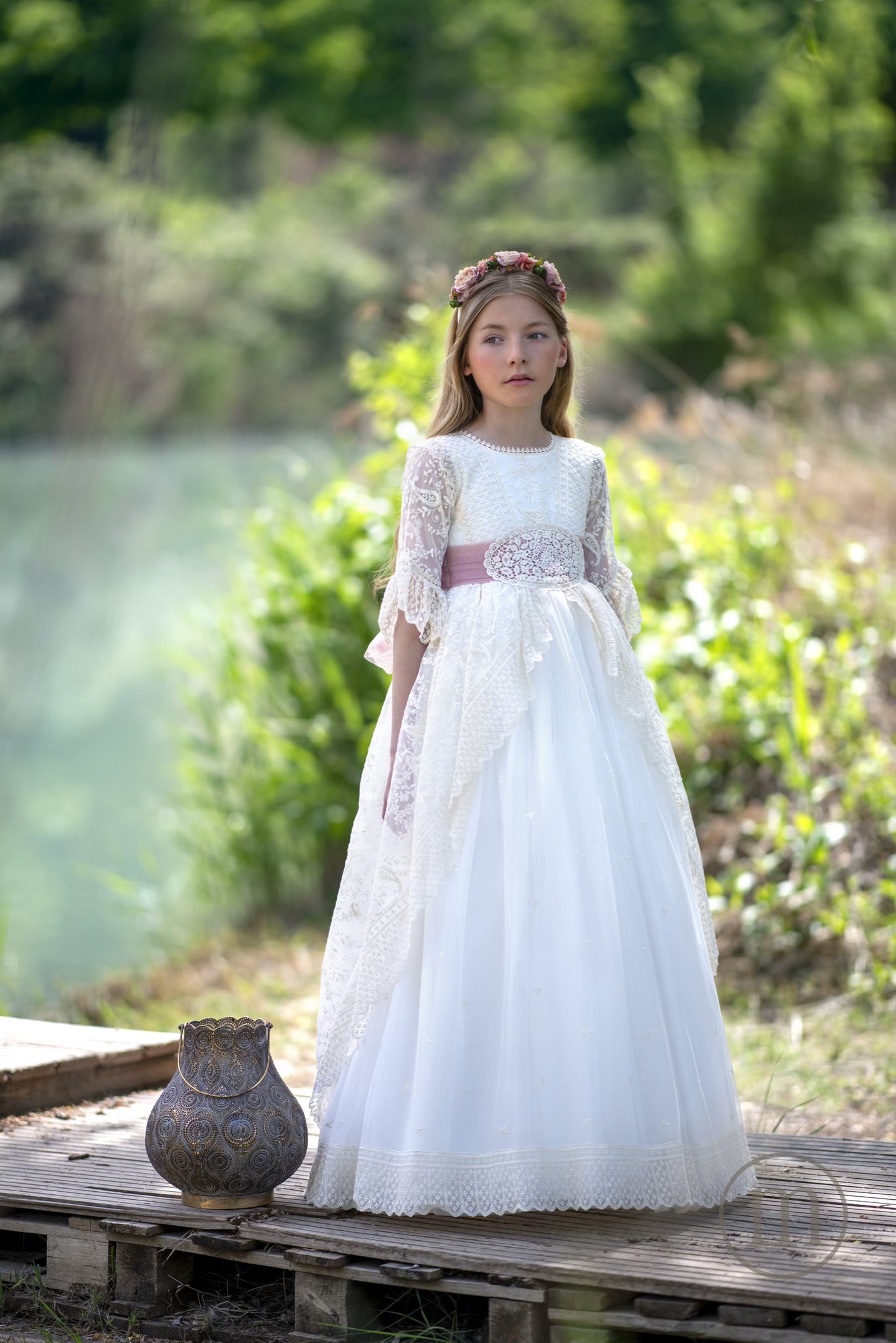 2709 ZINNIA Vestido Comunión Tul Bordado