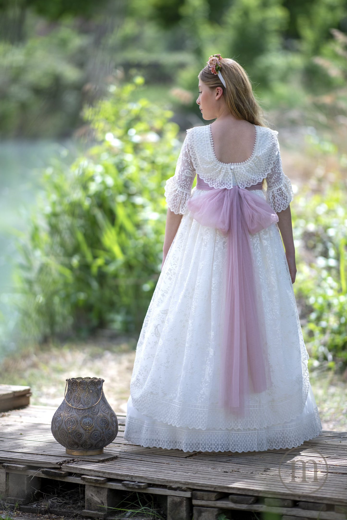 2709 ZINNIA Vestido Comunión Tul Bordado