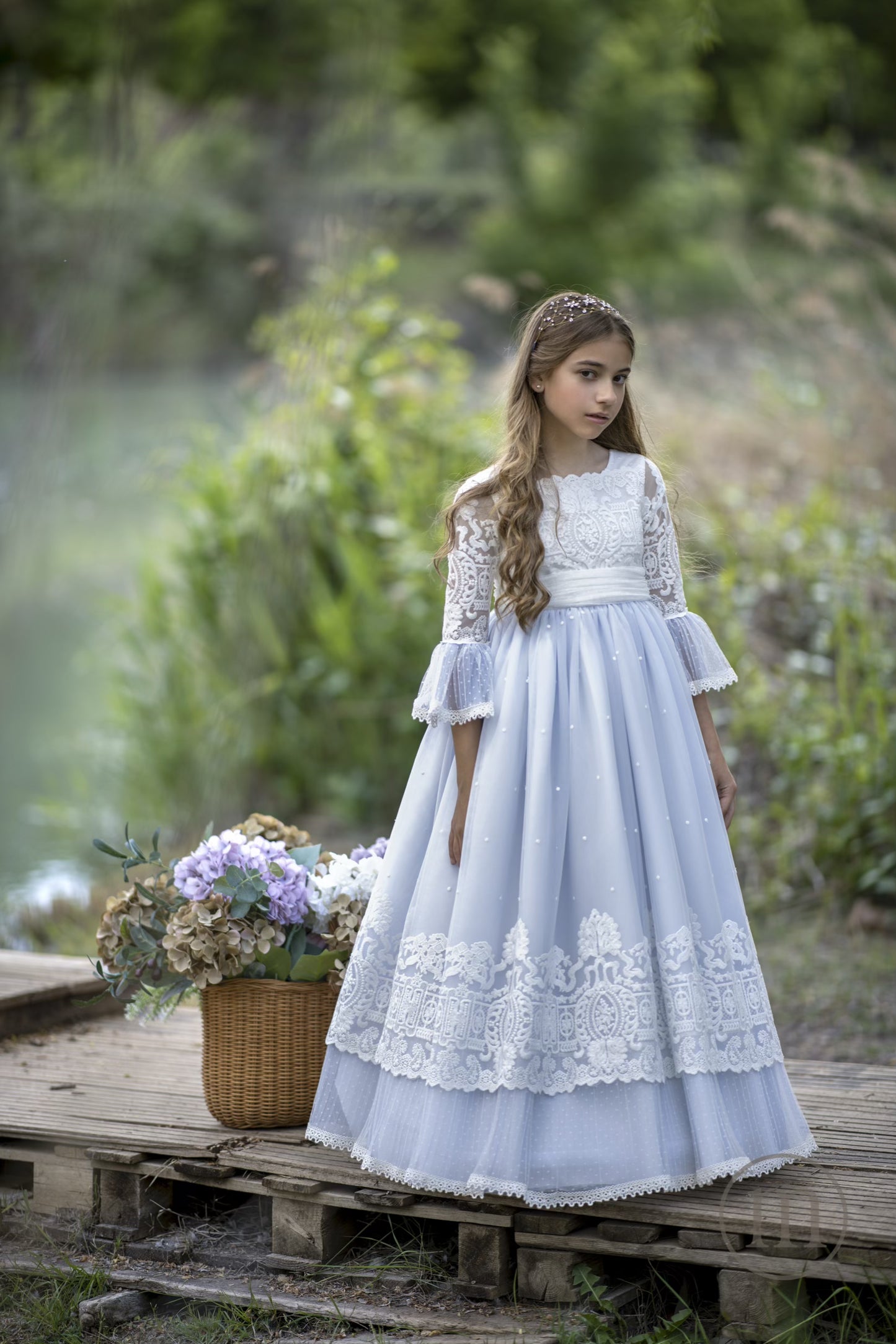 2703 AZALEA Vestido Comunión Tul Bordado