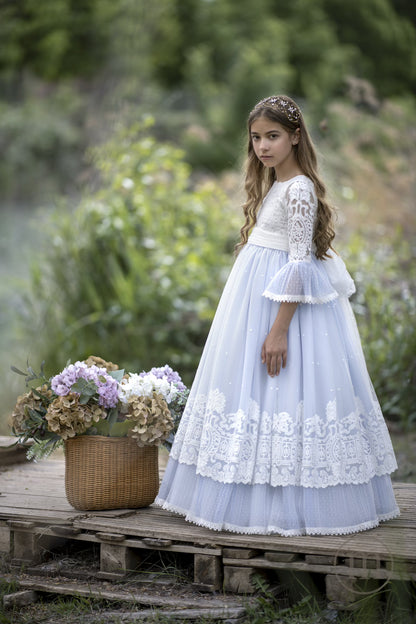 2703 AZALEA Vestido Comunión Tul Bordado