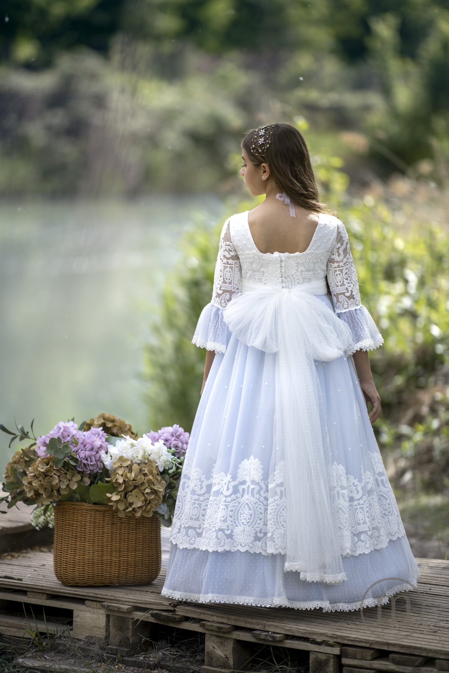 2703 AZALEA Vestido Comunión Tul Bordado