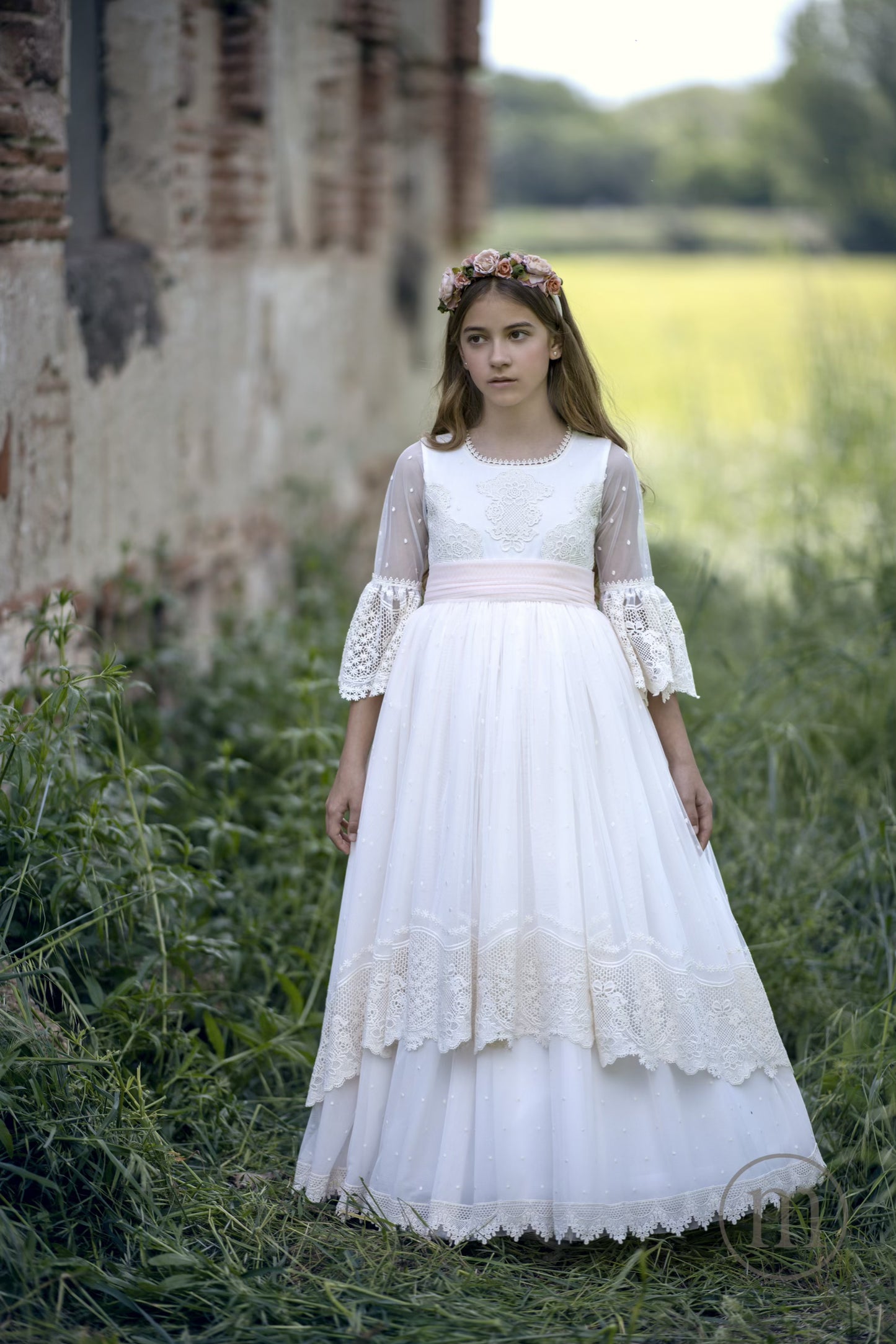 2708 DALIA Vestido Comunión Tul Bordado