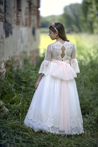 2708 DALIA Vestido Comunión Tul Bordado