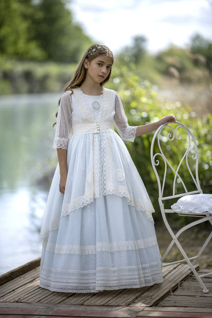 2706 CAMELIA Vestido Comunión Tul Bordado