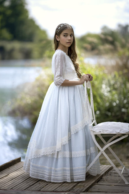 2706 CAMELIA Vestido Comunión Tul Bordado