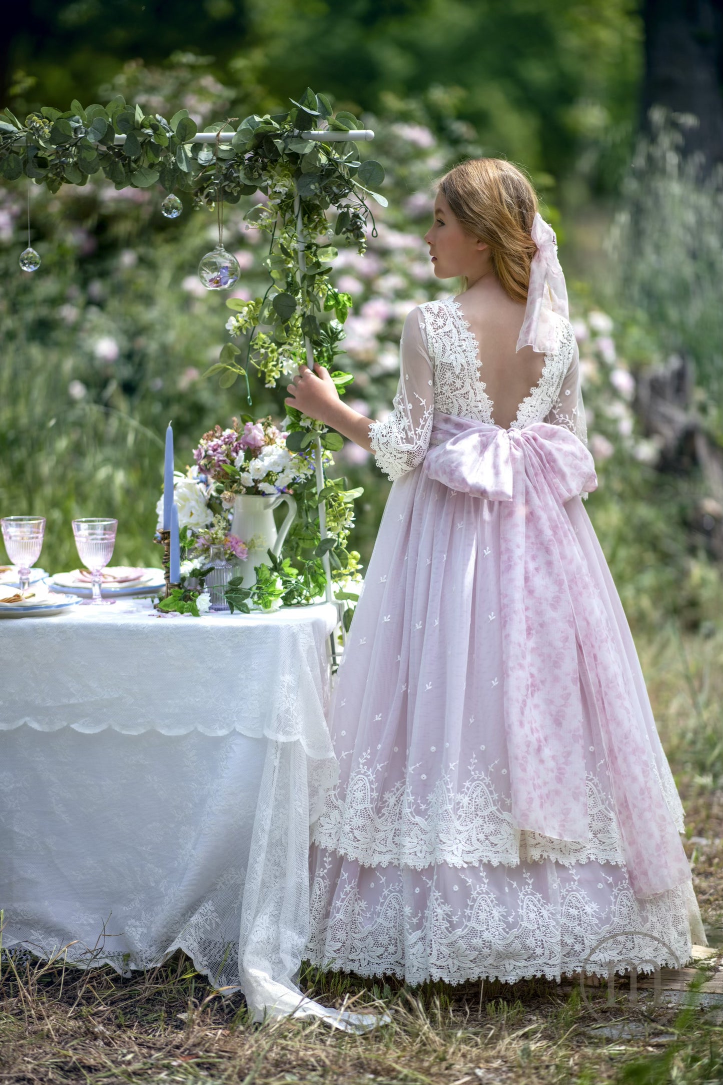 2707 HORTENSIA Vestido Comunión Tul Bordado