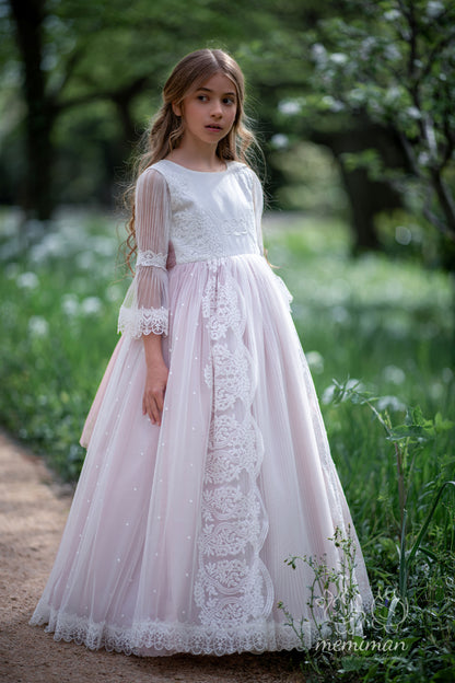 CALABRIA Communion Dress Tulle Polka Dots 