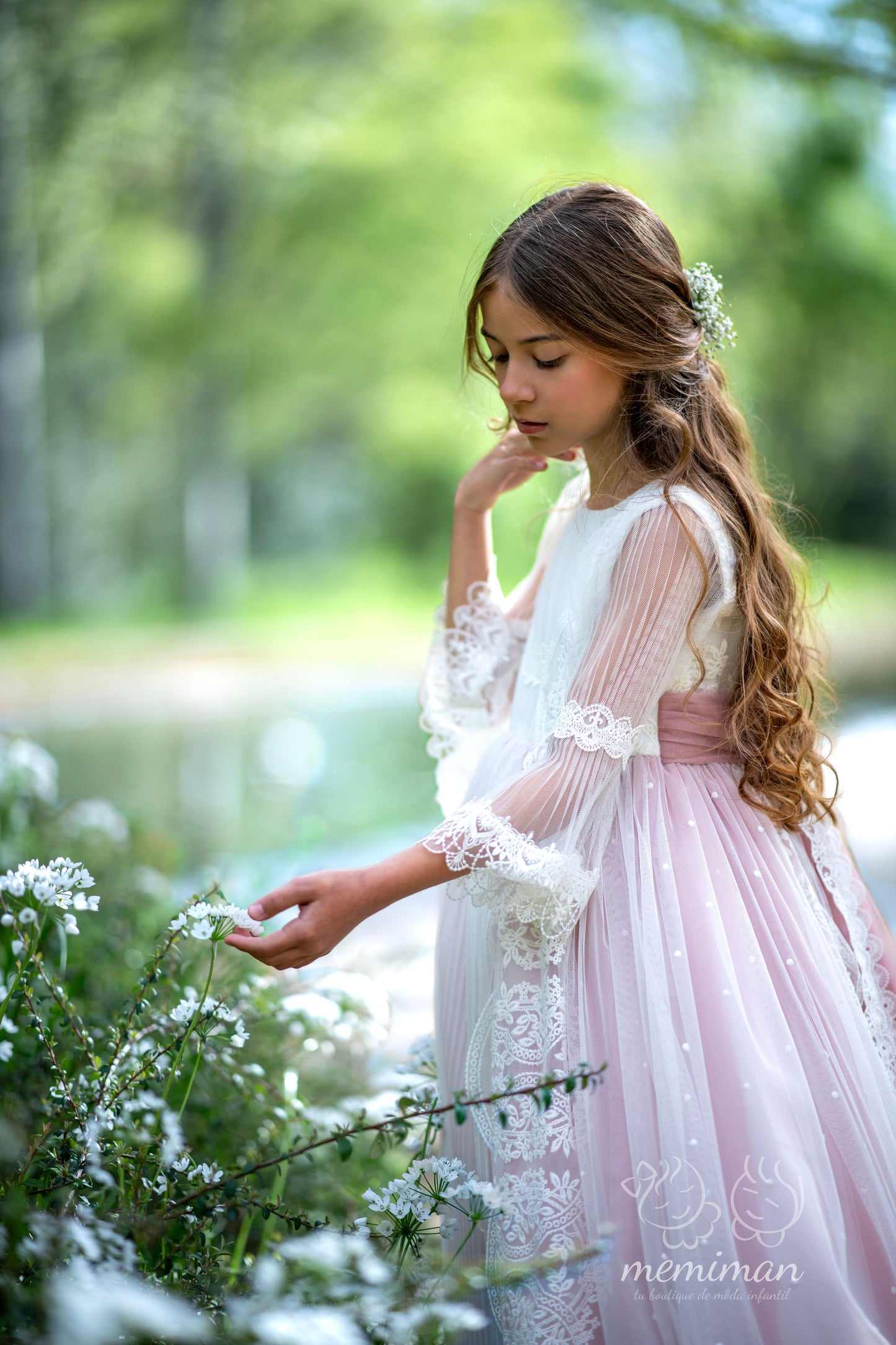 CALABRIA Communion Dress Tulle Polka Dots 