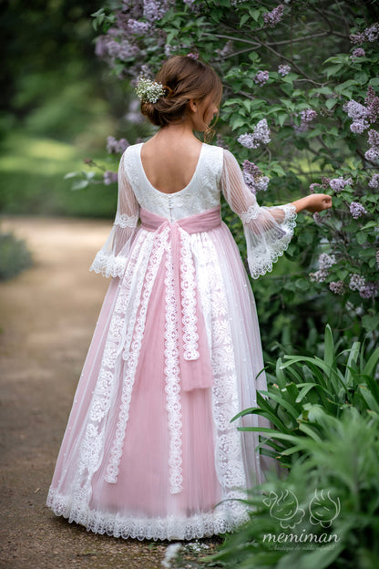 CALABRIA Communion Dress Tulle Polka Dots 