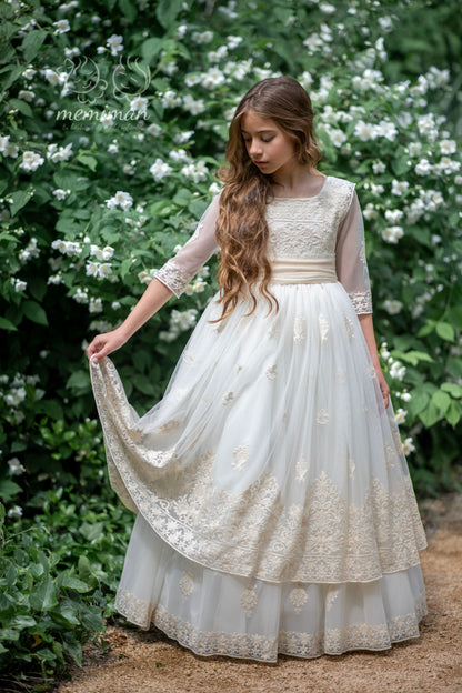 VENECIA Vestido Comunión Doble Lazada