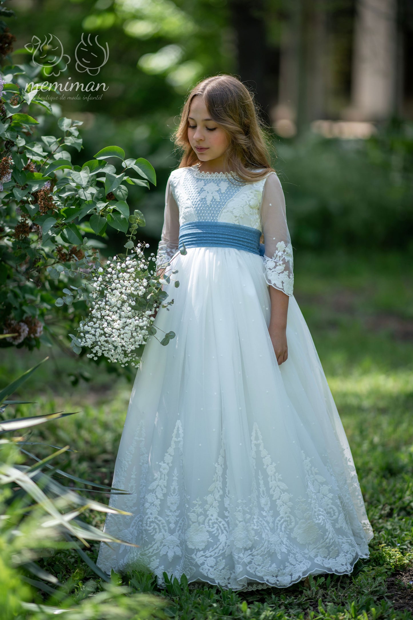 SARDINIA Embroidered Tulle Communion Dress 