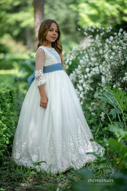 SARDINIA Embroidered Tulle Communion Dress 