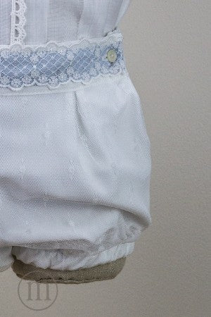 483 Conjunto Bautizo Tul Estampado