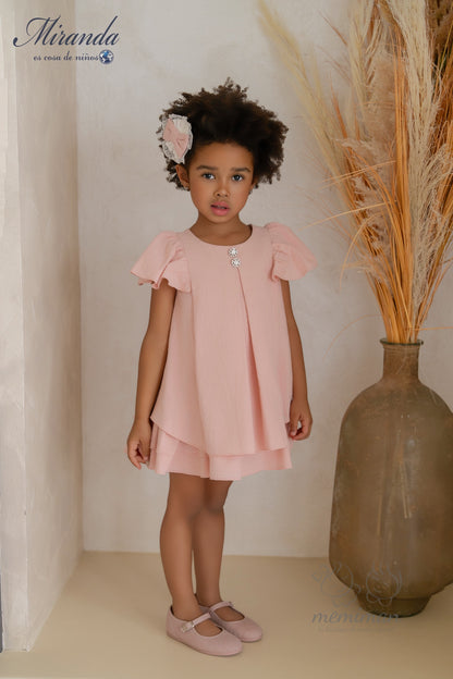 39-0231-V Vestido Infantil Rosa Palo