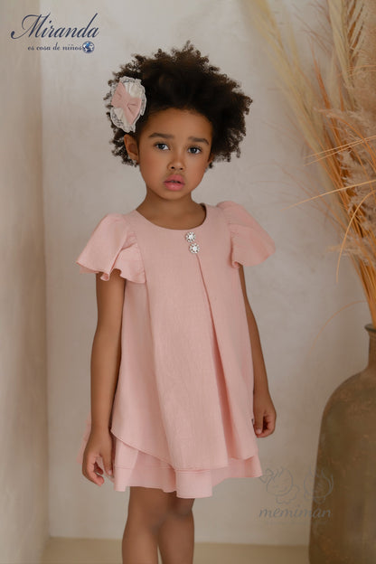 39-0231-V Vestido Infantil Rosa Palo