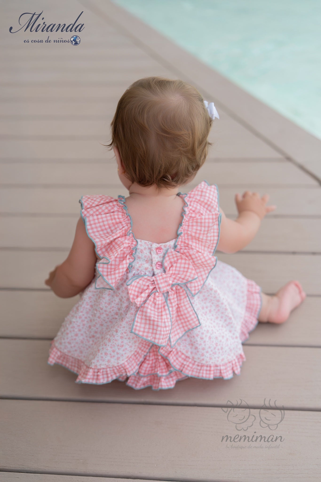 39-0048-VB Vestido Bebé Flores Cuadros
