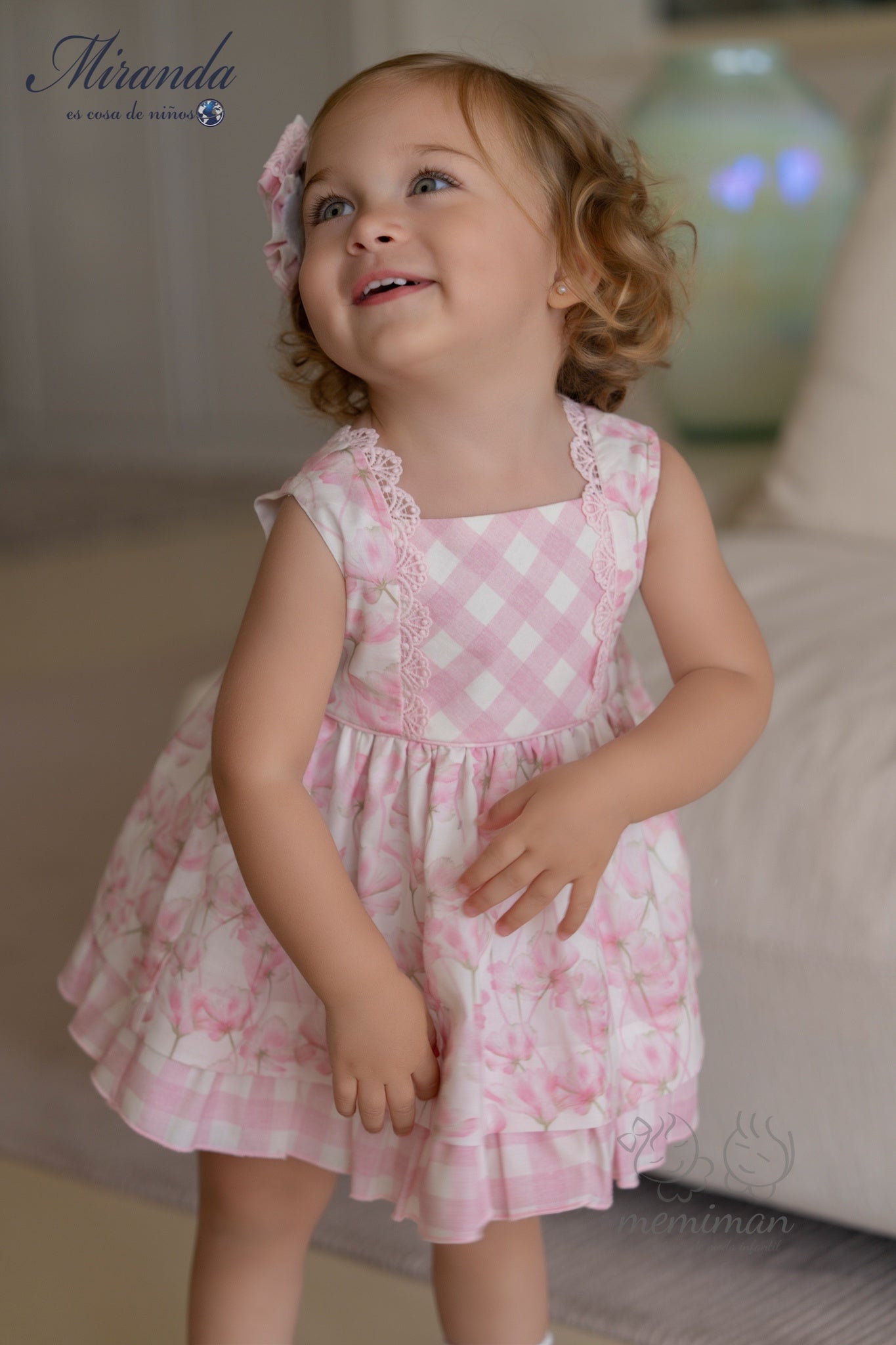 39-0133-VB Vestido Bebé Flores Cuadros