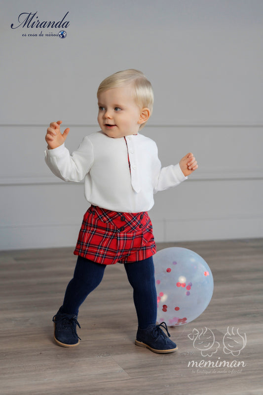 38-0132-23 Baby Plaid Shorts Set 