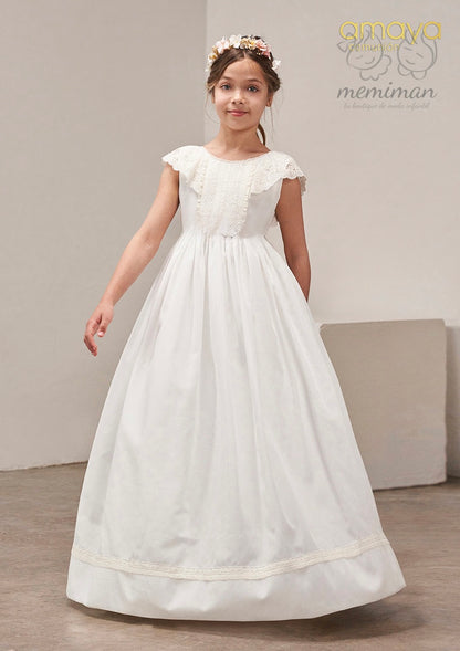 637003MD Vestido Comunión Voile Liso
