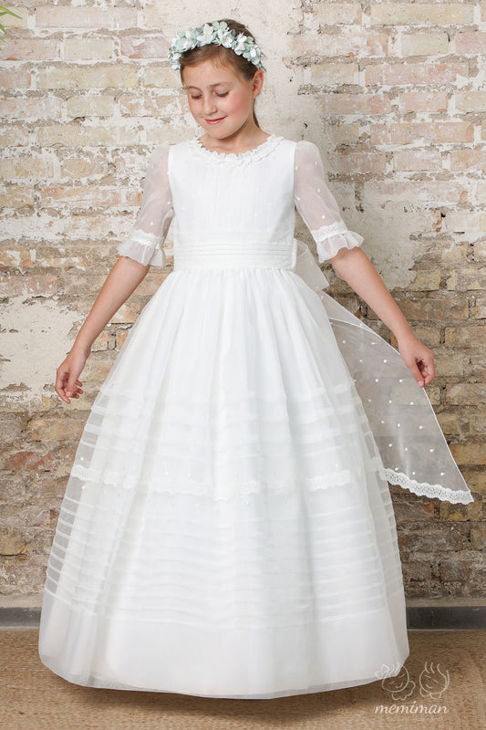 Robe de communion en cristal GENOVEVA 1157 