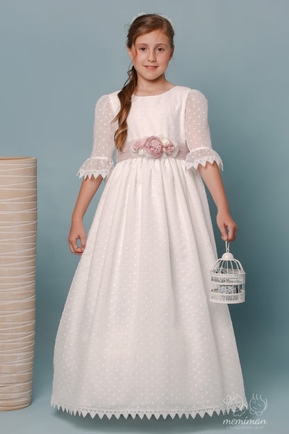 2027 LUCRECIA Rustic English Batiste Communion Dress 