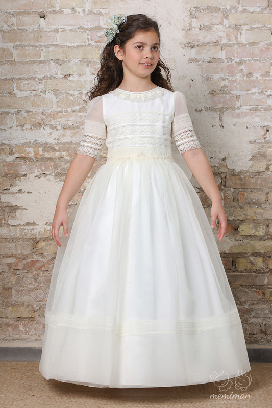 Robe de communion rustique anglaise en batiste MONICA 1548 