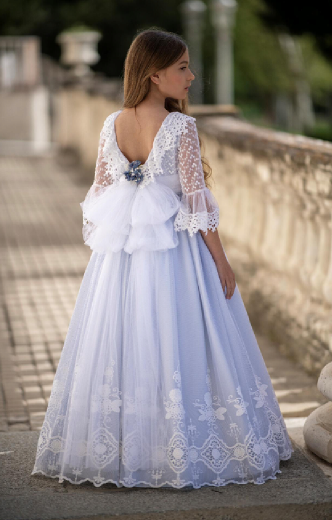 PUGLIA Communion Dress with Ruffle 