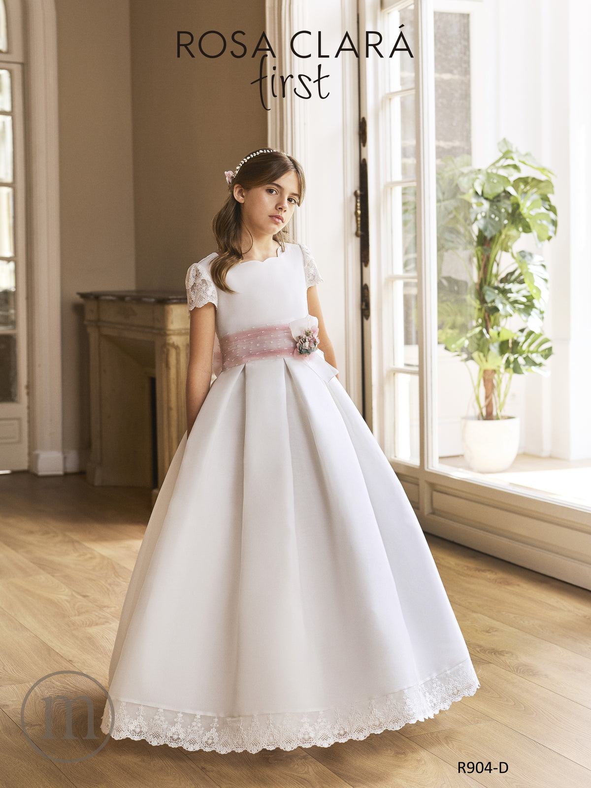 R904 Vestido Comunión Clásico Esterilla