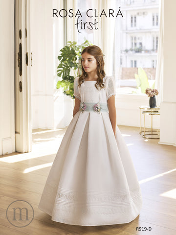 R919 Vestido Comunión Clásico Esterilla