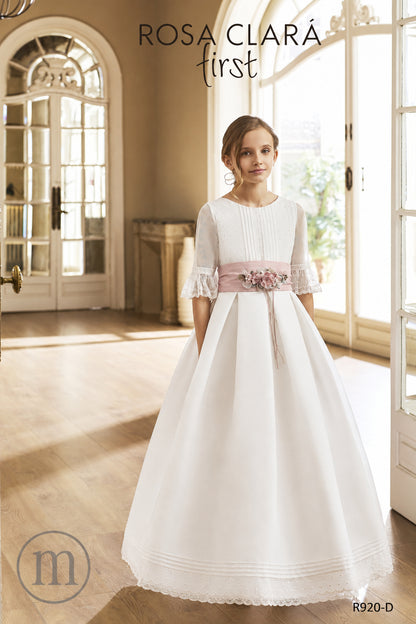 R920 Vestido Comunión Clásico Esterilla