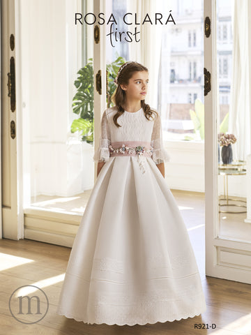 R921 Vestido Comunión Clásico Esterilla