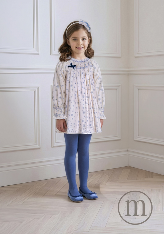 40-0225-V Vestido Infantil Copos de Nieve