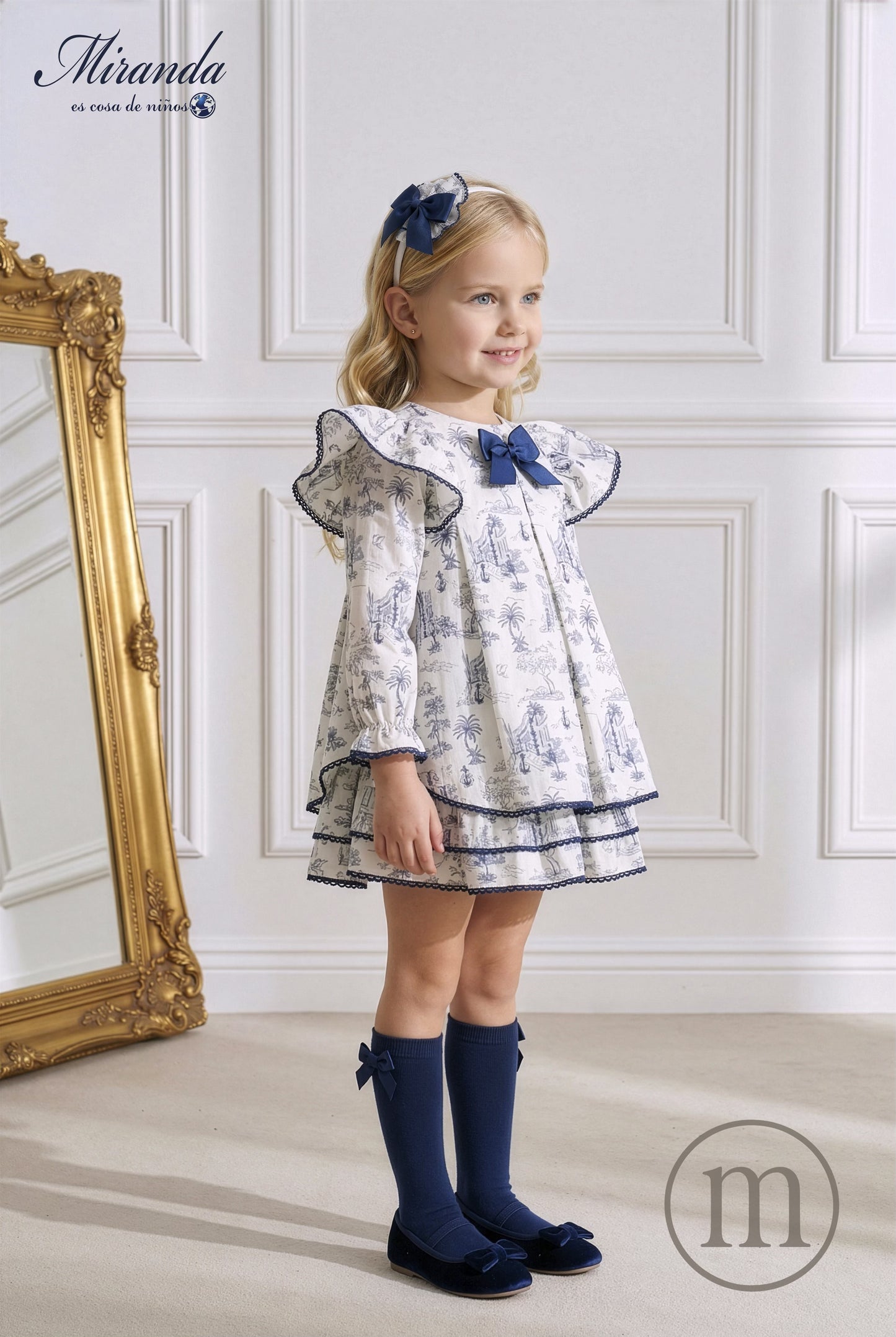 40-0233-V Vestido Infantil Toile de Jouy