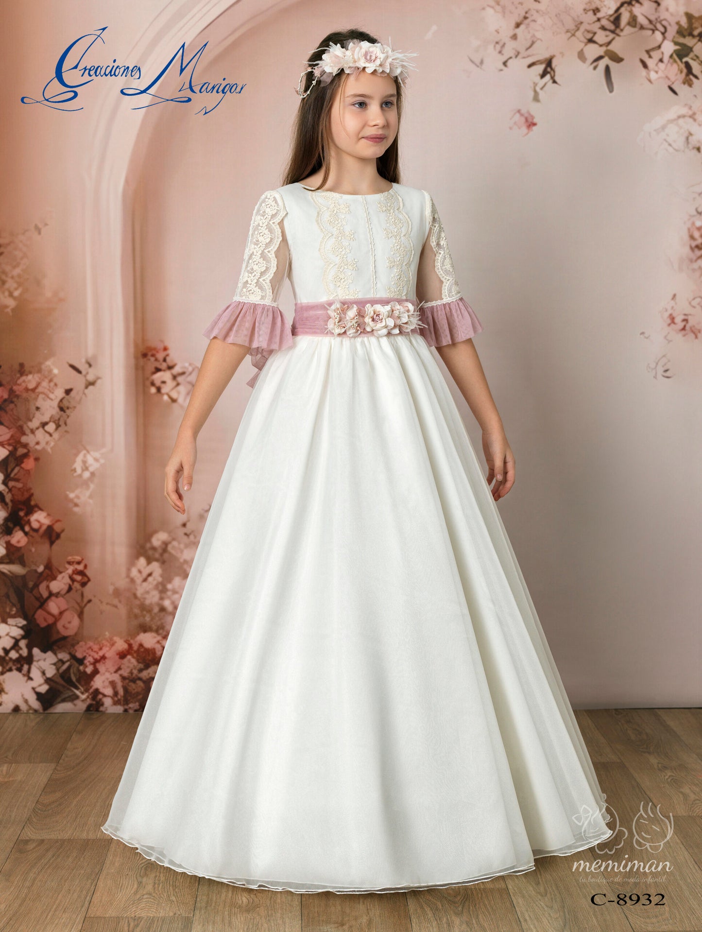 C8932 Vestido Comunión Gasa Capa