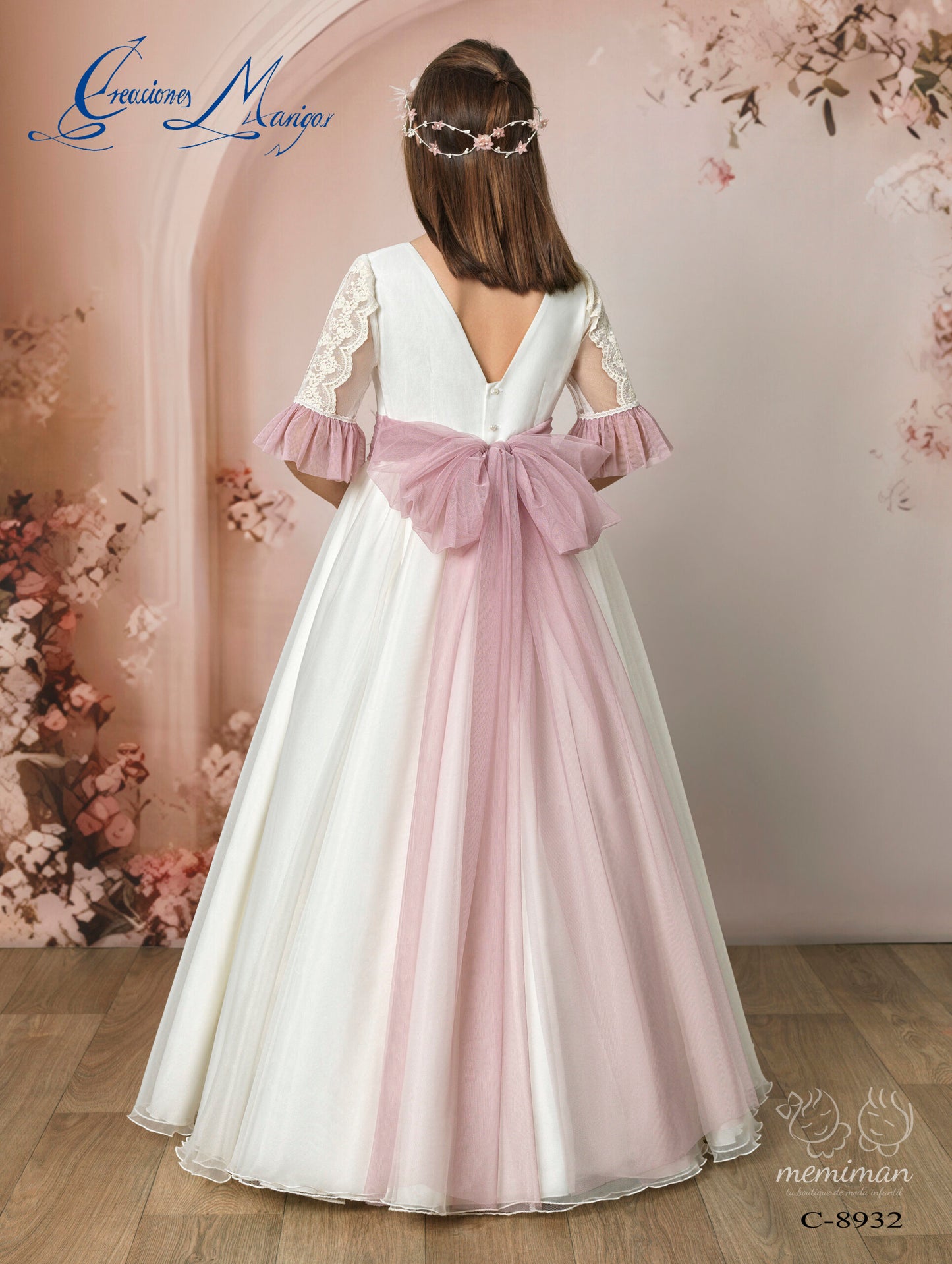 C8932 Vestido Comunión Gasa Capa