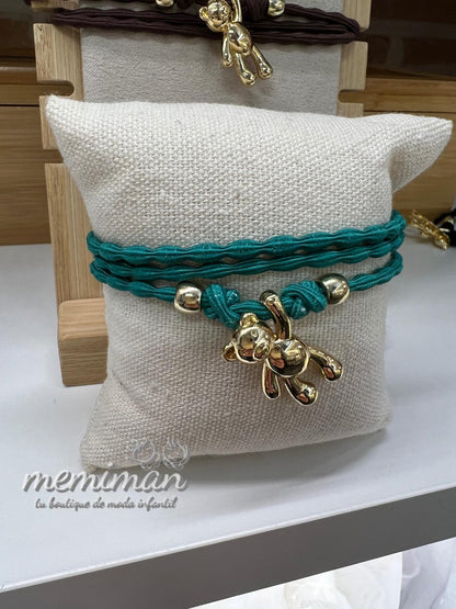 OSO DORADO collar-pulsera elástica