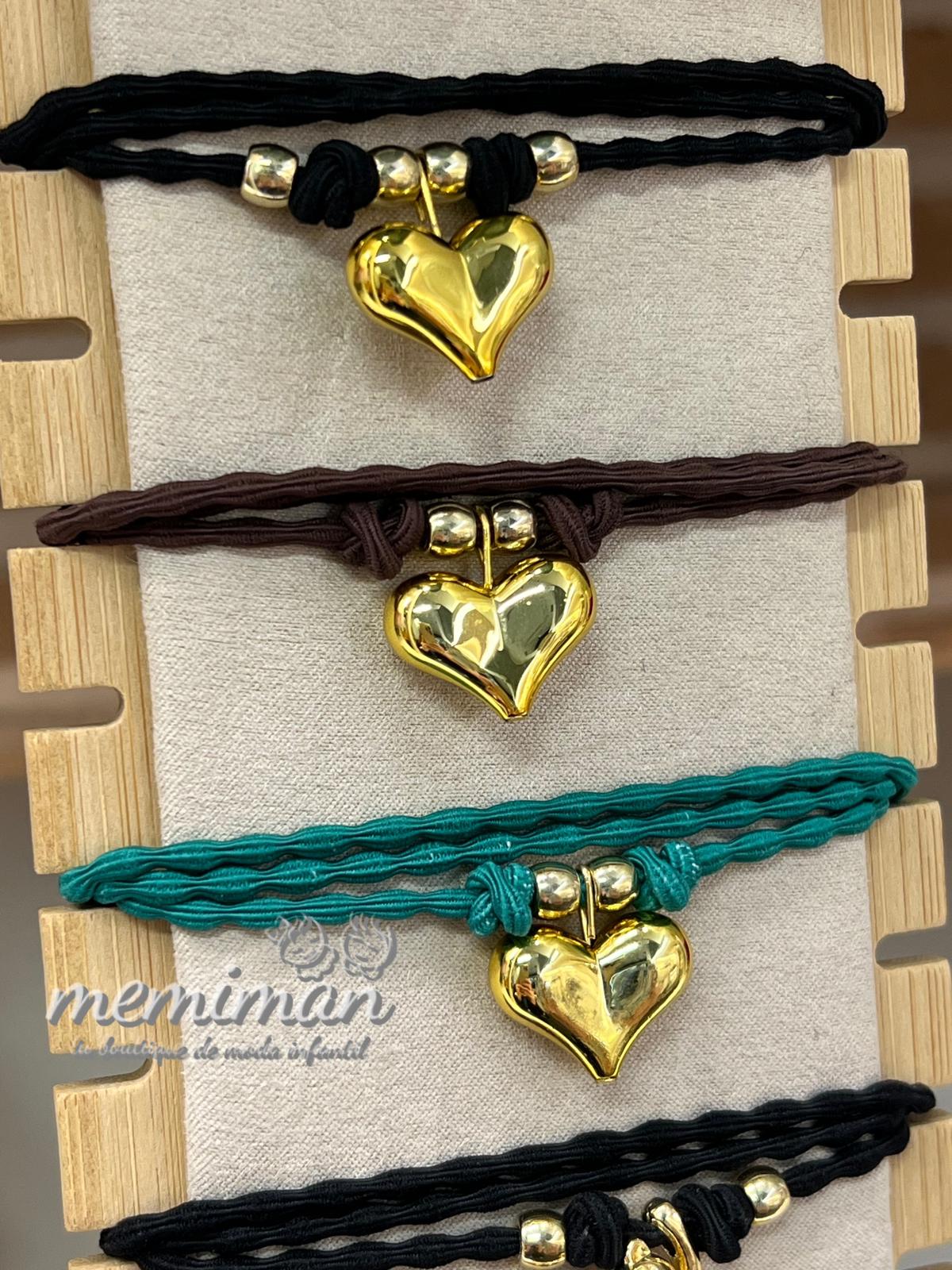 CORAZÓN DORADO collar-pulsera elástica