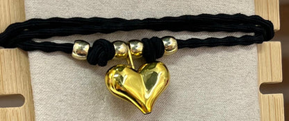 CORAZÓN DORADO collar-pulsera elástica