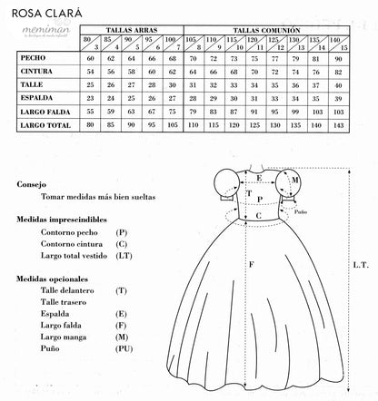 R903 Vestido Comunión Clásico Tul Bodoques