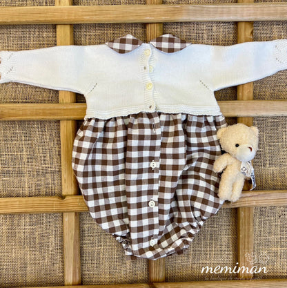 252-4599 Combinaison en tricot Vichy 