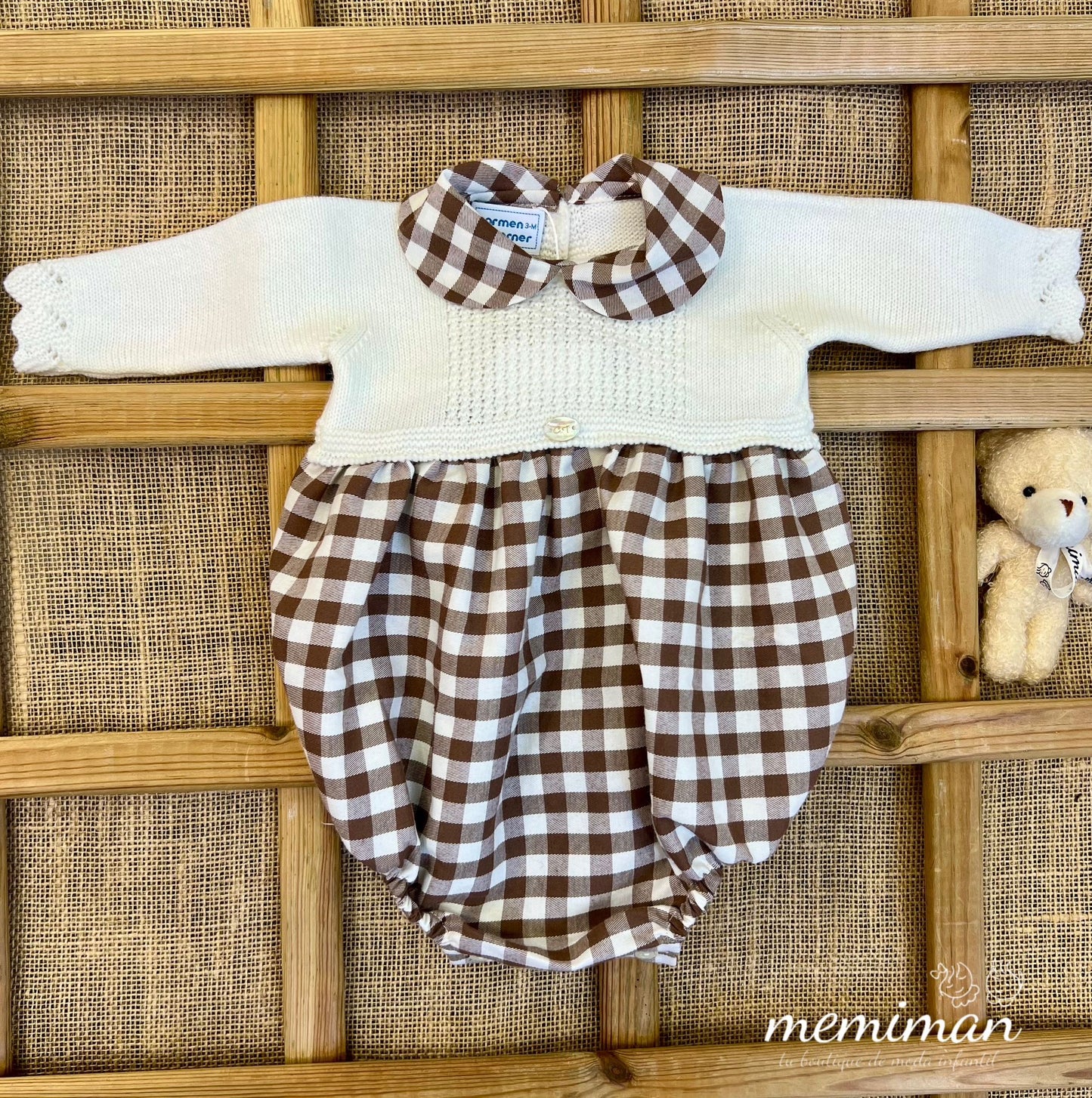 252-4599 Combinaison en tricot Vichy 