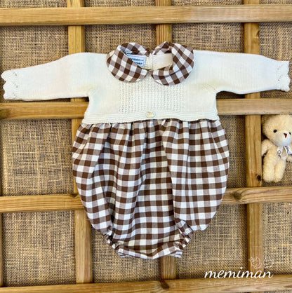 252-4599 Combinaison en tricot Vichy 