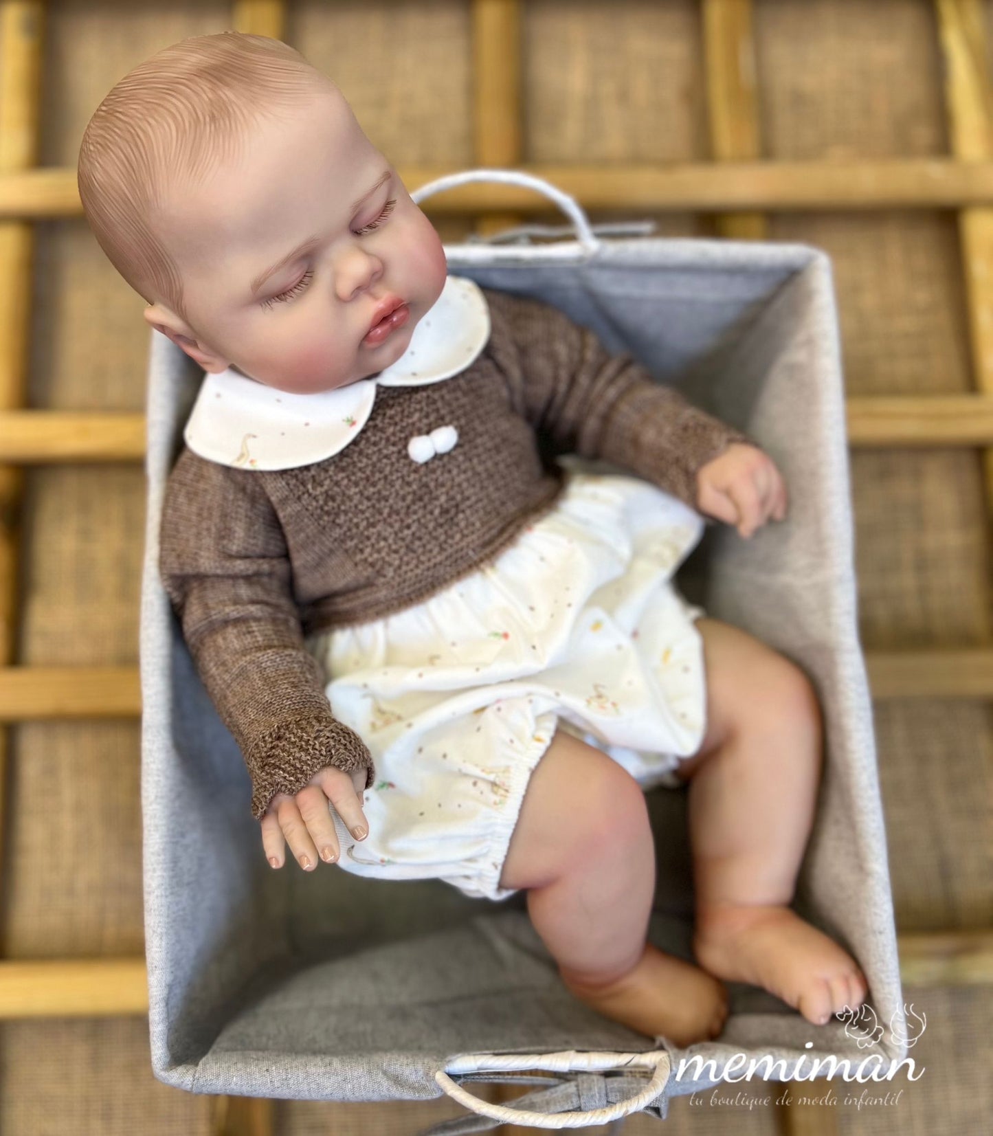 252-4595 Combinaison tricotée avec tissu en oie 