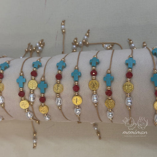 Pulsera Cruz Turquesa