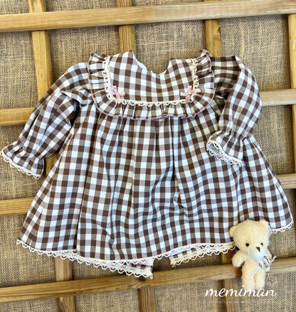 252-9022 Robe en tissu Vichy 